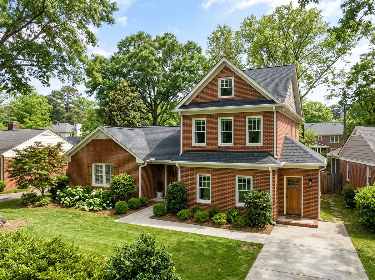 Completed two-story home addition with new windows on a McCalla, AL residence