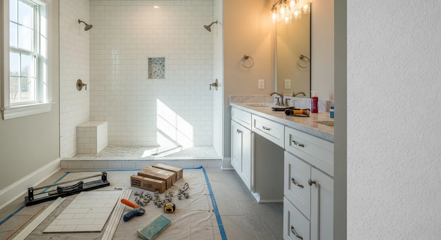 Kitchen and bathroom remodeling work in progress