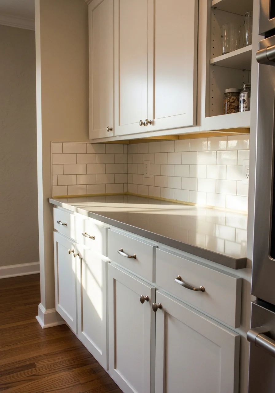 Kitchen remodeling project showcasing modern cabinets and countertops