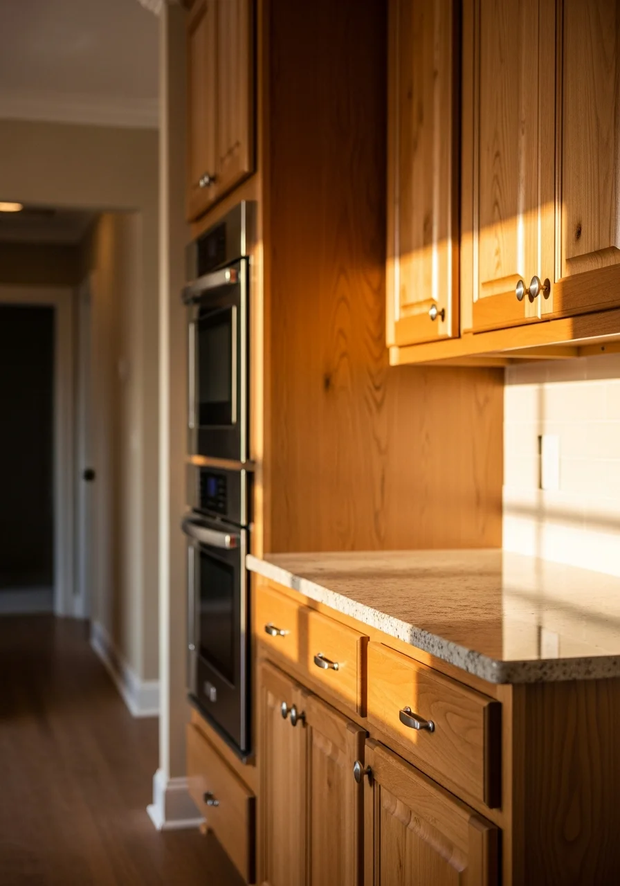 Modern kitchen remodel with custom cabinets and granite countertops in Gardendale home